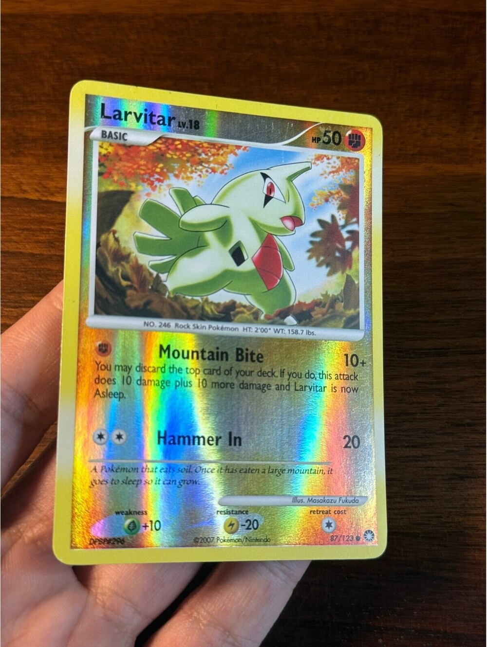Rare Holo Larvitar Pokémon Lv.18 - 87 mysterious treasures
